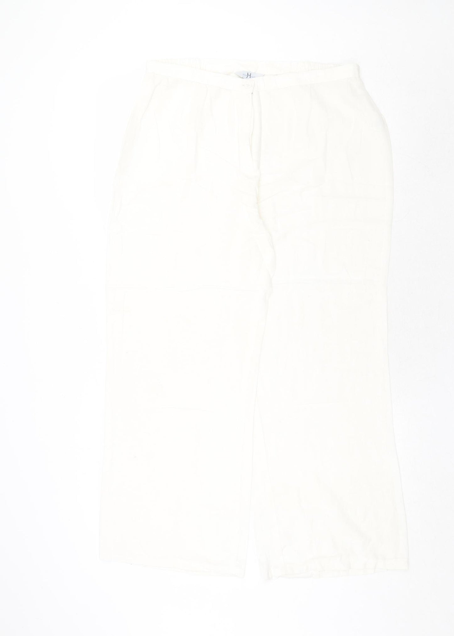 Joanna Hope Womens Ivory Viscose Trousers Size 14 Regular Zip