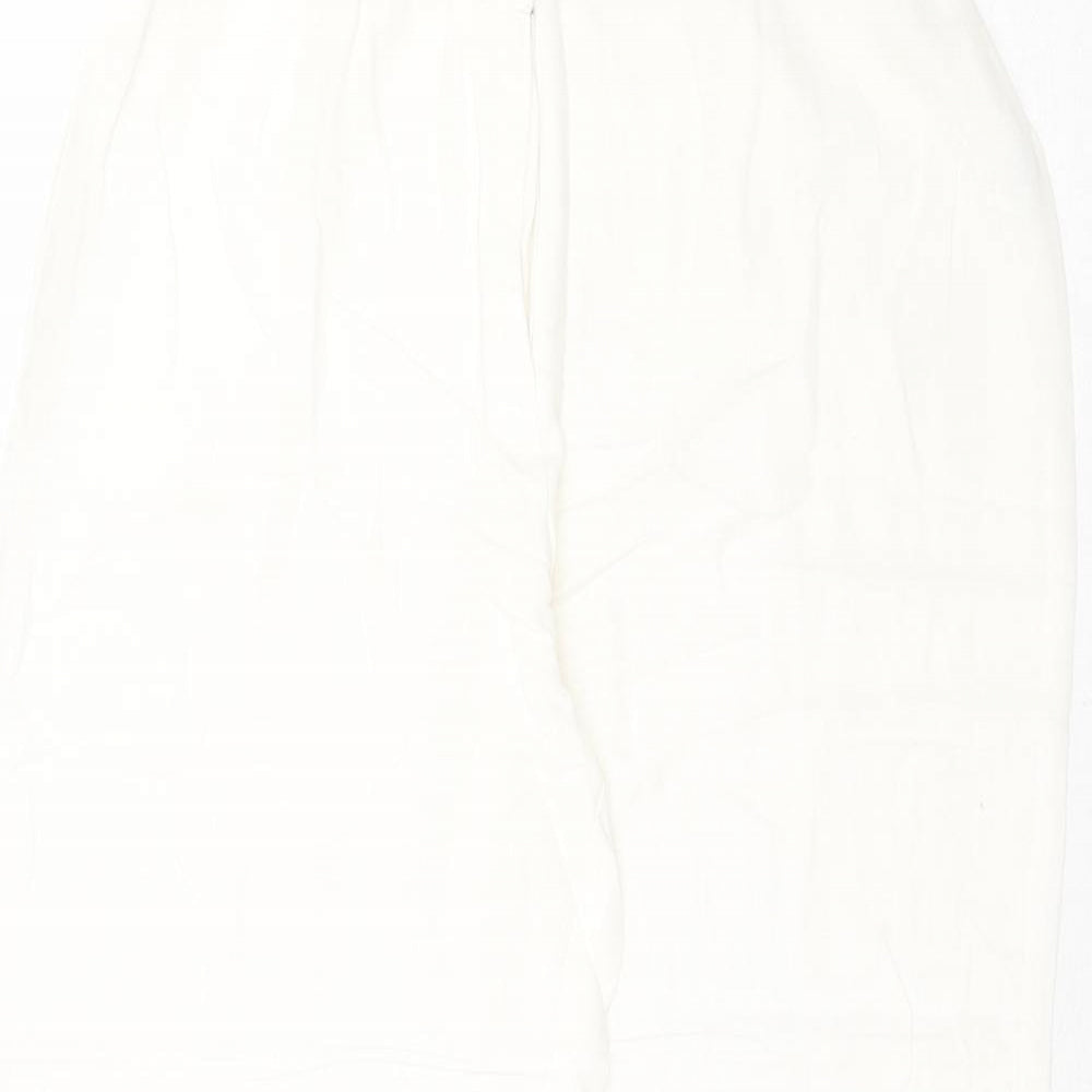 Joanna Hope Womens Ivory Viscose Trousers Size 14 Regular Zip