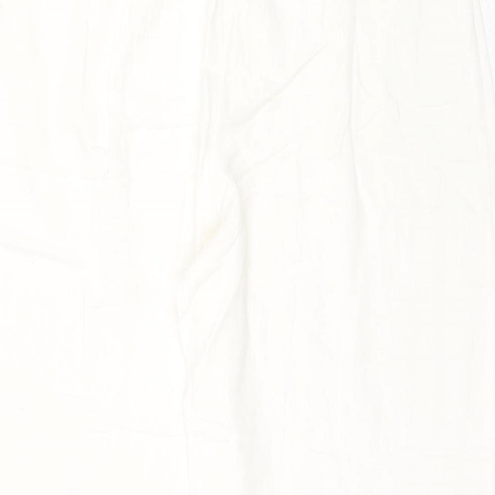 Joanna Hope Womens Ivory Viscose Trousers Size 14 Regular Zip