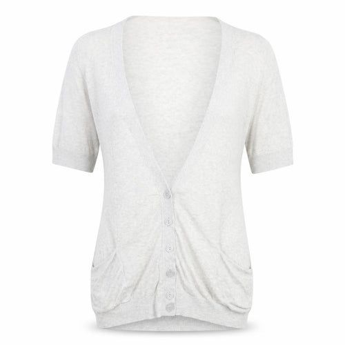 New Look Womens Grey V-Neck Viscose Cardigan Jumper Size 10 Button