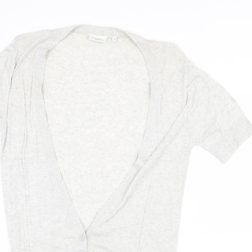 New Look Womens Grey V-Neck Viscose Cardigan Jumper Size 10 Button