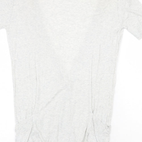 New Look Womens Grey V-Neck Viscose Cardigan Jumper Size 10 Button