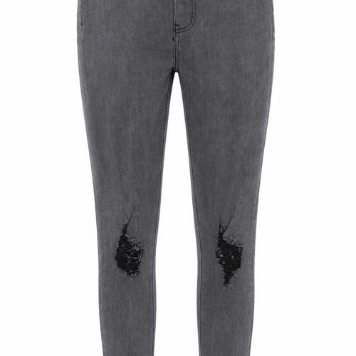 PRETTYLITTLETHING Womens Grey Cotton Skinny Jeans Size 10 Regular Zip