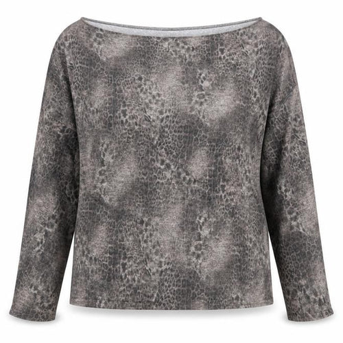 Lipsy London Womens Brown Boat Neck Animal Print Polyester Pullover Jumper Size 16 - Leopard Pattern