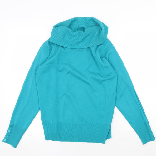 EWM Womens Green Roll Neck Acrylic Pullover Jumper Size M