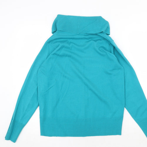 EWM Womens Green Roll Neck Acrylic Pullover Jumper Size M