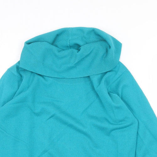 EWM Womens Green Roll Neck Acrylic Pullover Jumper Size M