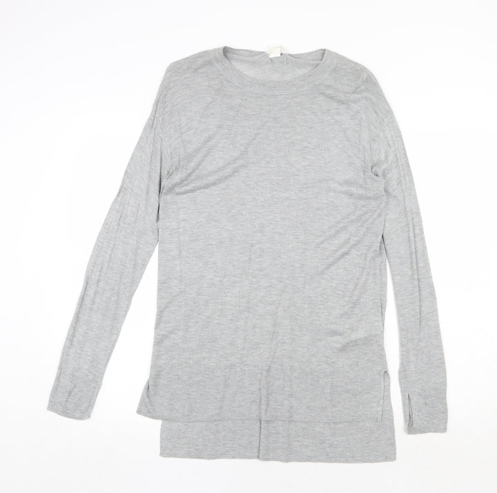 H&M Womens Grey Crew Neck Acrylic Pullover Jumper Size S