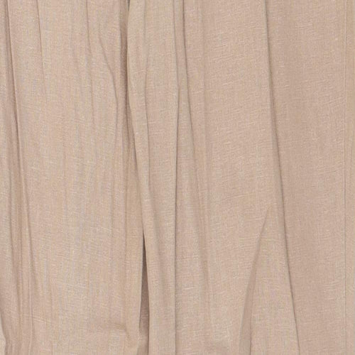 New Look Womens Beige Linen Chino Trousers Size 12 Regular Zip