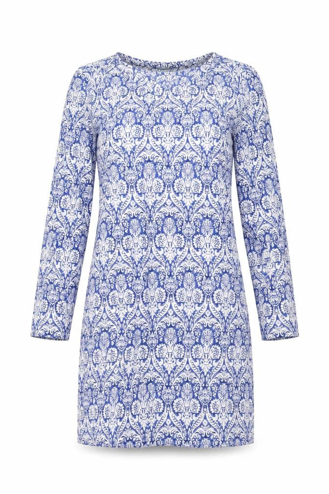 Baby Blue Womens Blue Geometric Polyester A-Line Size XS V-Neck Pullover