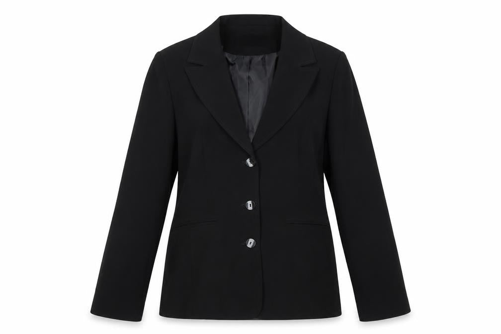 Front view of AMARANTO women’s beige polyester jacket blazer, size UK 12