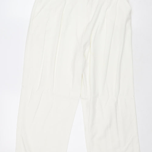 Agenda Womens White Polyester Trousers Size 14 Regular