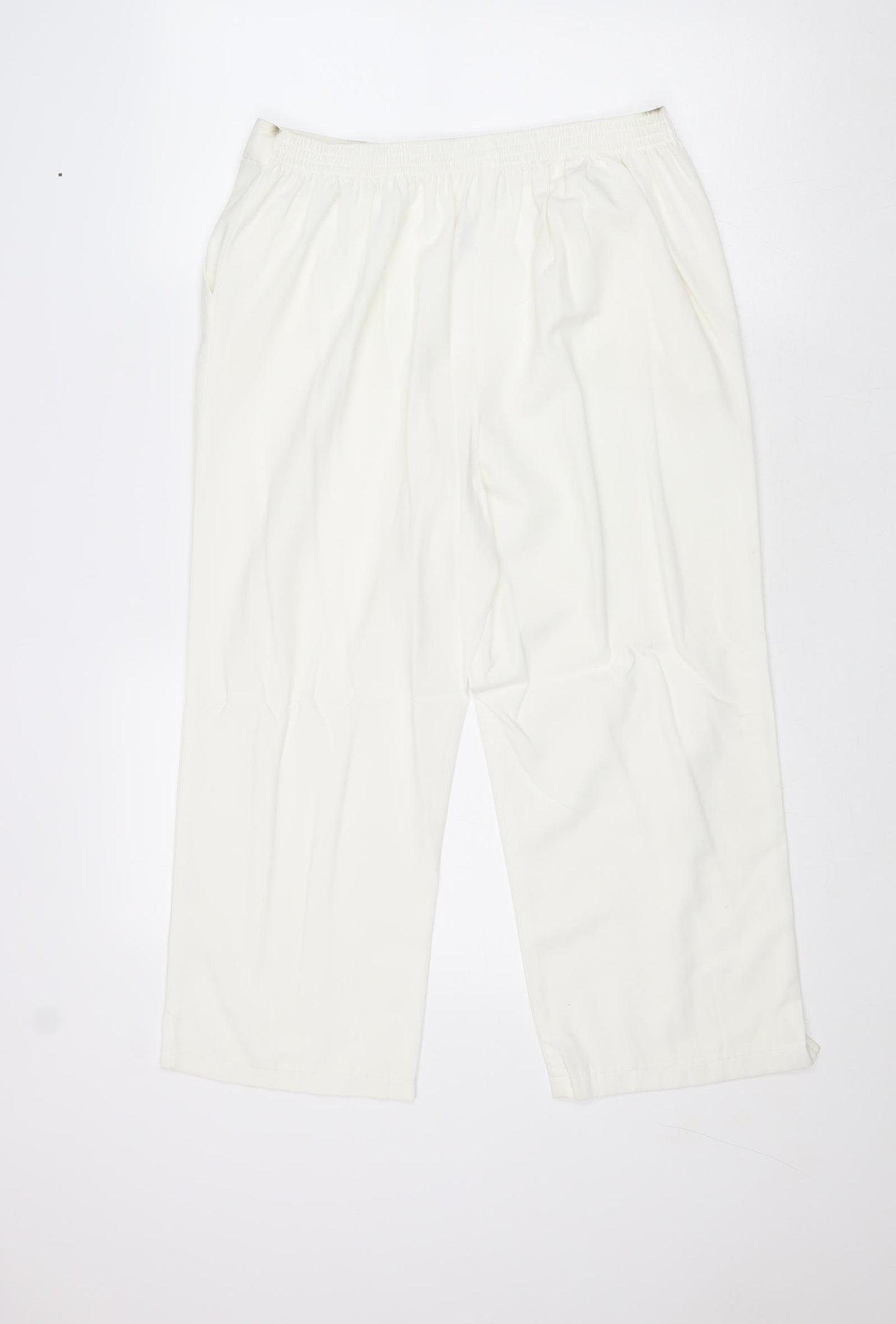 Agenda Womens White Polyester Trousers Size 14 Regular