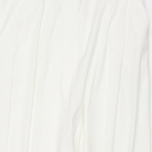 Agenda Womens White Polyester Trousers Size 14 Regular