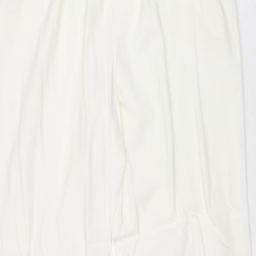 Agenda Womens White Polyester Trousers Size 14 Regular