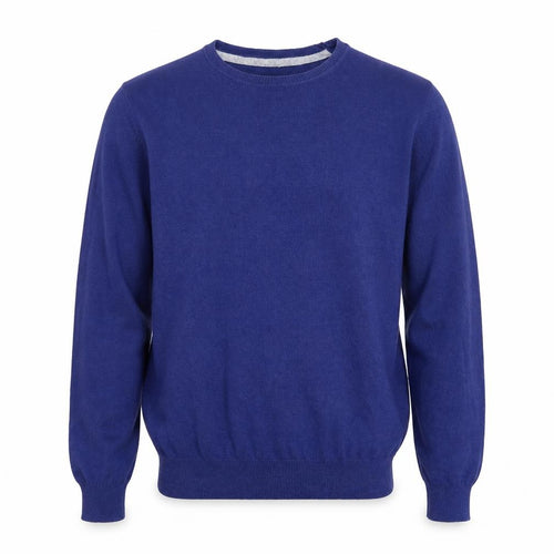 Smog Mens Blue Round Neck Cotton Pullover Jumper Size S Long Sleeve