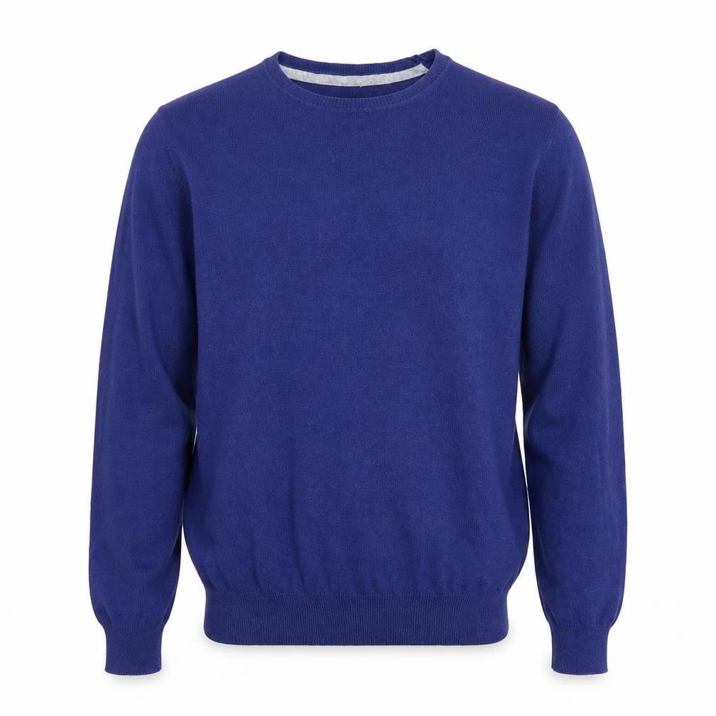 Smog Mens Blue Round Neck Cotton Pullover Jumper Size S Long Sleeve