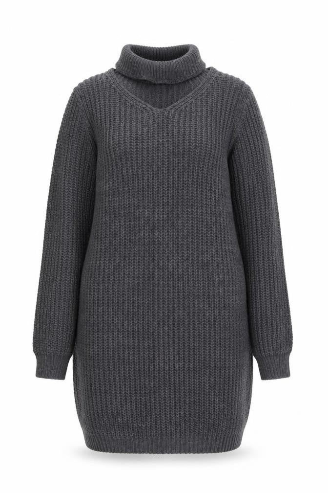 Blue Vanilla Womens Grey V-Neck Acrylic Pullover Jumper Size M
