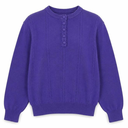 Instyle Womens Purple Round Neck Acrylic Pullover Jumper Size S