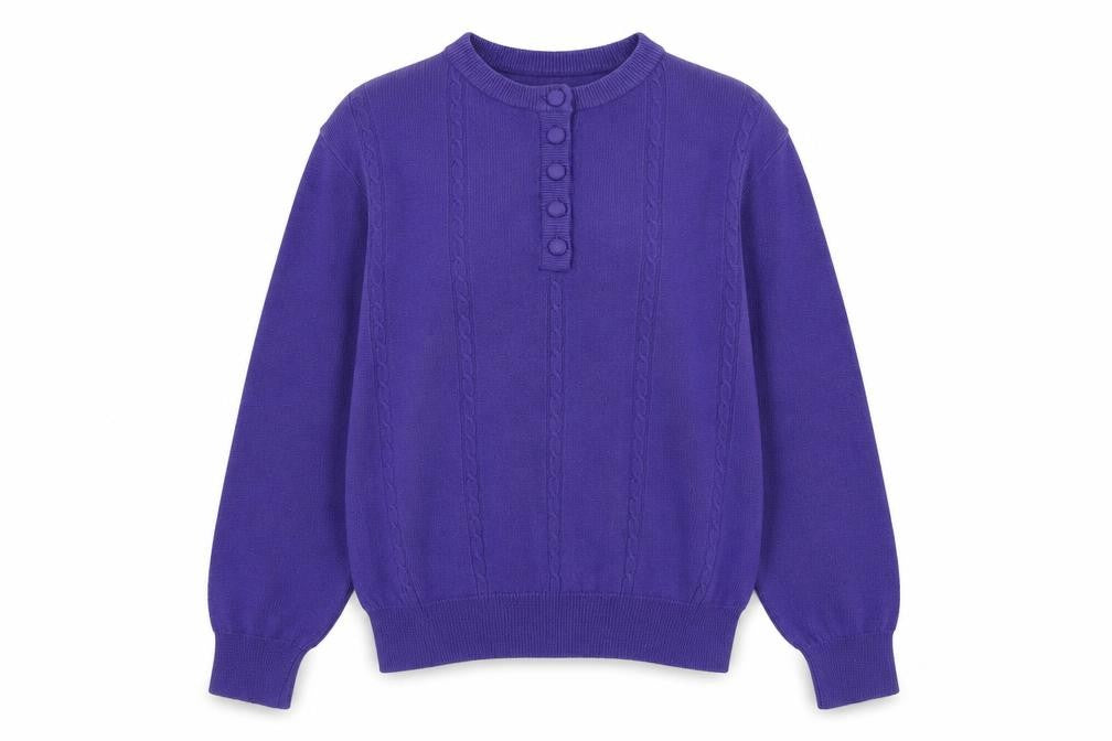 Instyle Womens Purple Round Neck Acrylic Pullover Jumper Size S