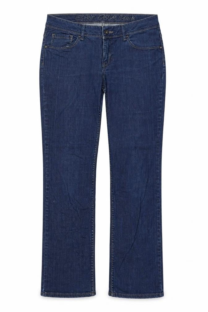 Esprit Womens Blue Cotton Bootcut Jeans Size 34 in L31 in Regular Button