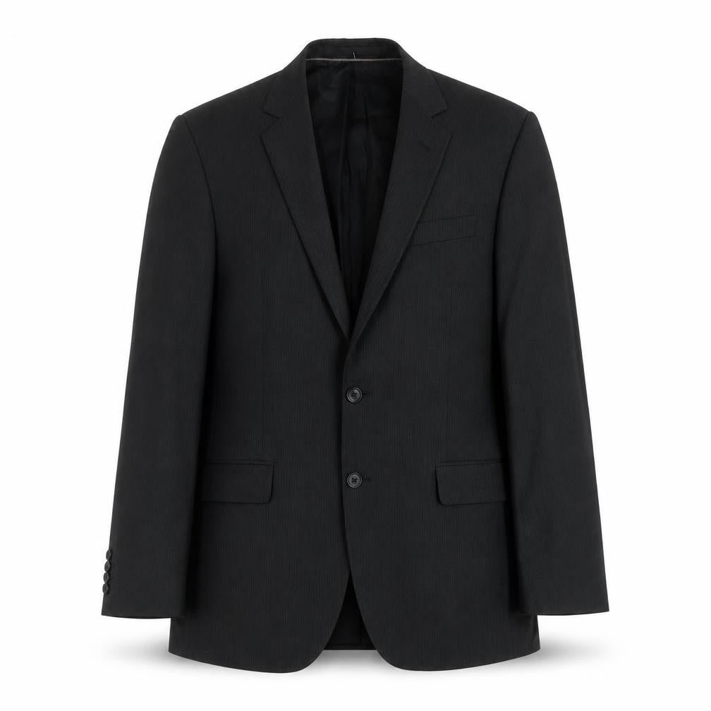 Front view of Marks & Spencer men’s black wool jacket suit jacket, size M, regular