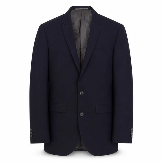 Front view of Next men’s blue polyester jacket suit jacket, size S, regular