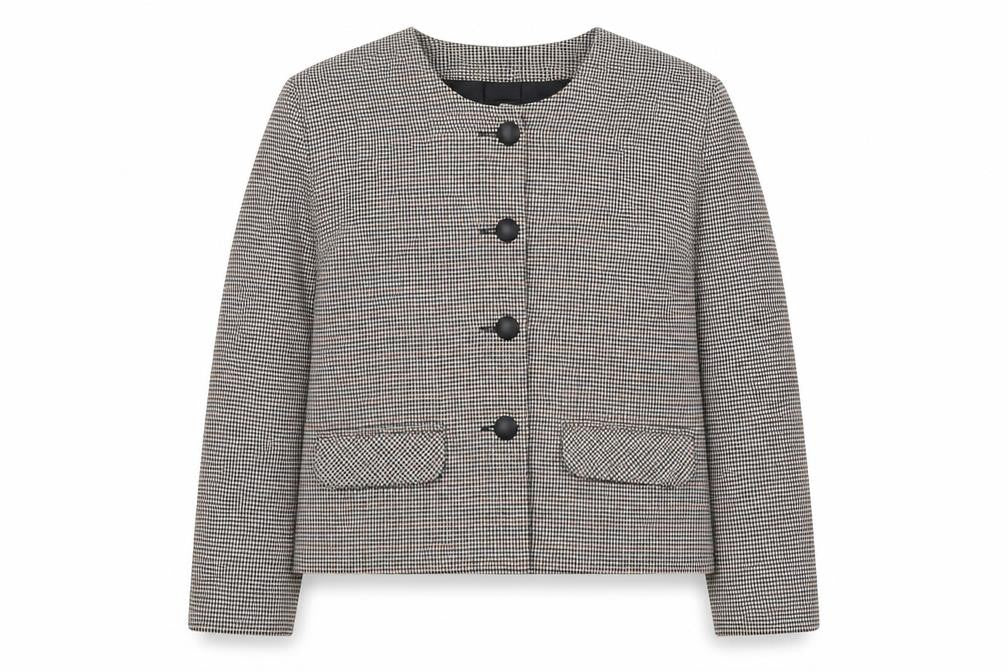Colourways Womens Black Geometric Jacket Size 10 Button