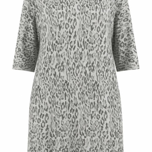 ASOS Womens Beige Animal Print Acrylic A-Line Size 14 Boat Neck Pullover - Leopard Pattern