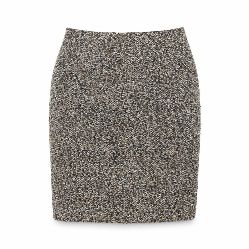 Precis Womens Brown Acrylic Straight & Pencil Skirt Size 8 Zip