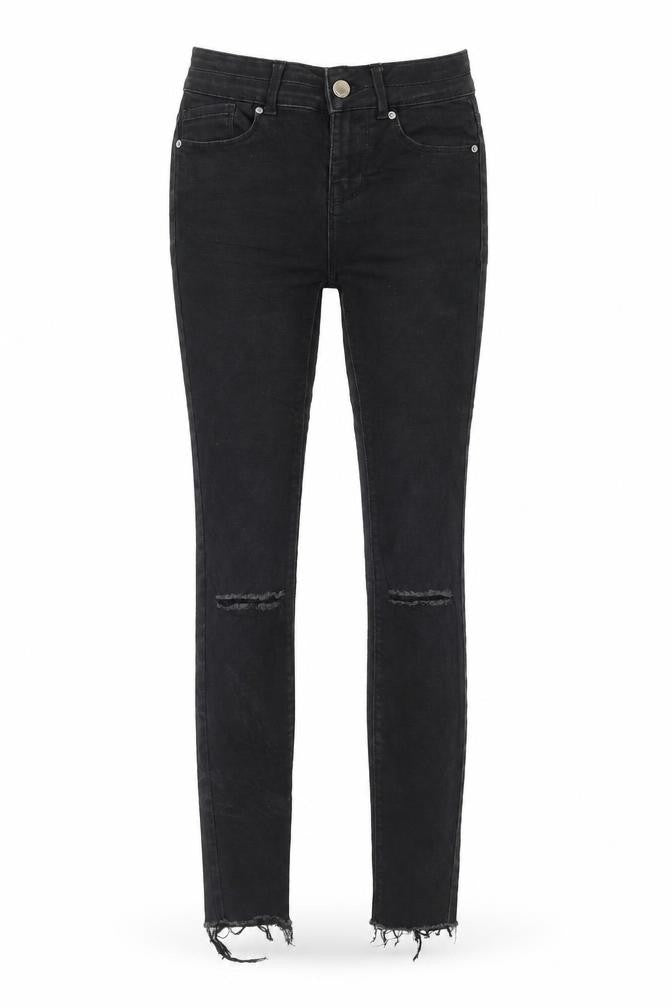 FB Sister Womens Black Cotton Straight Jeans Size XS Regular Zip