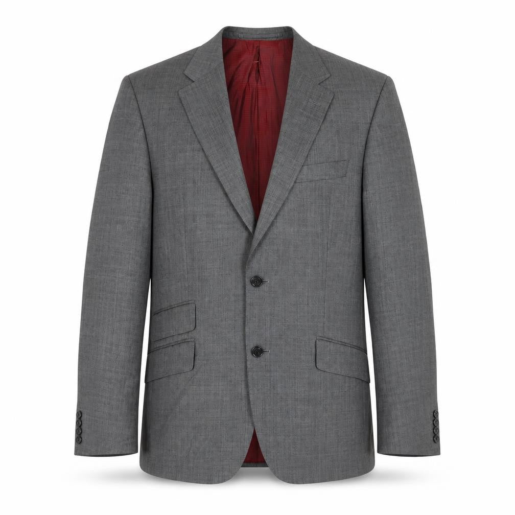 Front view of Marks & Spencer men’s grey herringbone wool jacket suit jacket, size 38, regular