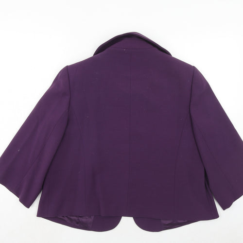 David Emanuel Womens Purple Polyester Jacket Size 16 Button