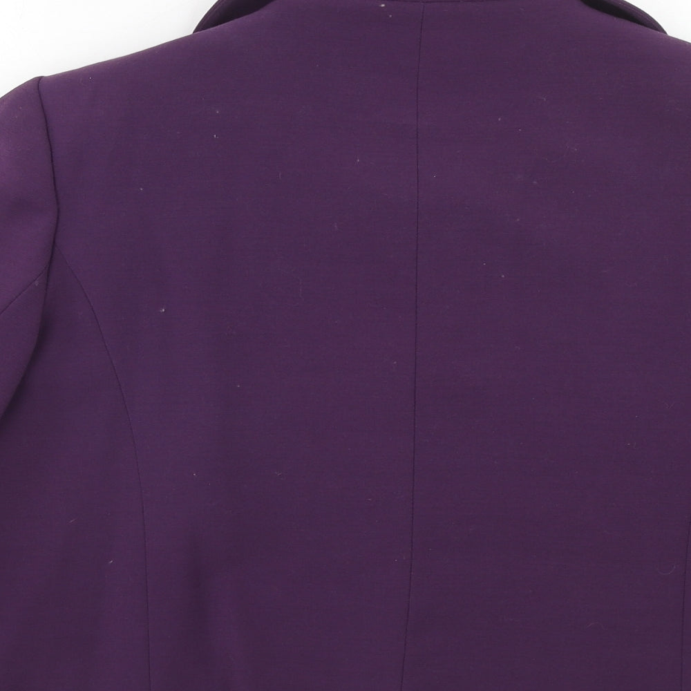 David Emanuel Womens Purple Polyester Jacket Size 16 Button