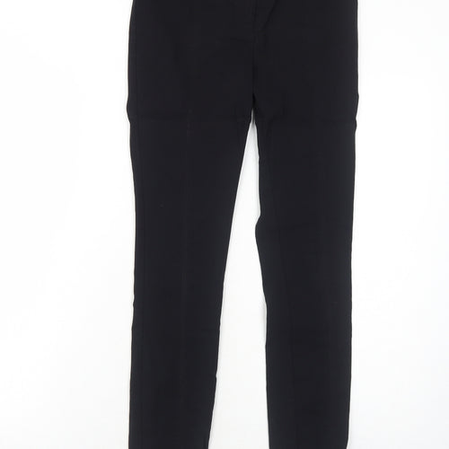 New Look Womens Black Viscose Trousers Size 8 Regular Zip