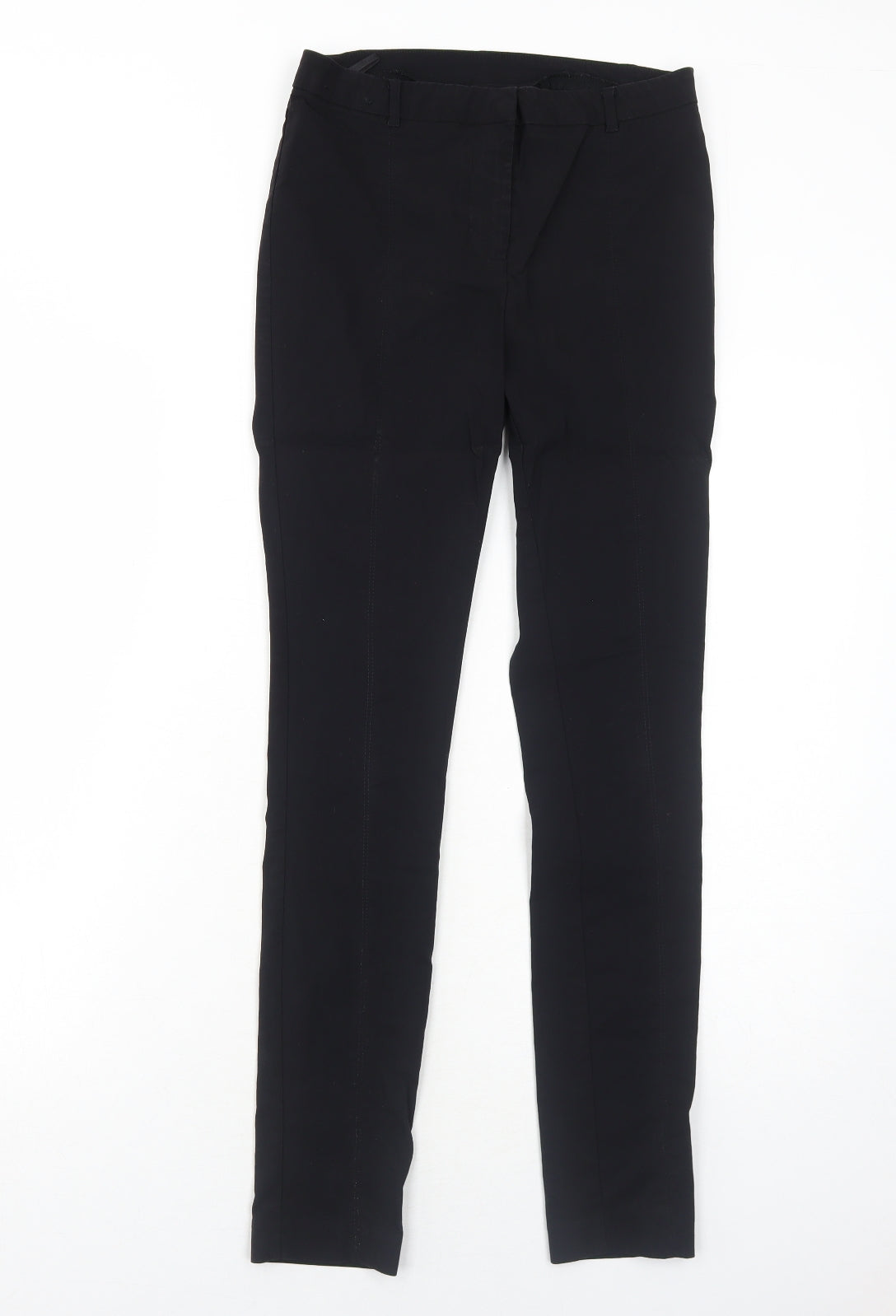 New Look Womens Black Viscose Trousers Size 8 Regular Zip