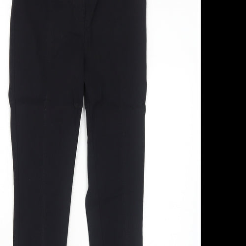 New Look Womens Black Viscose Trousers Size 8 Regular Zip