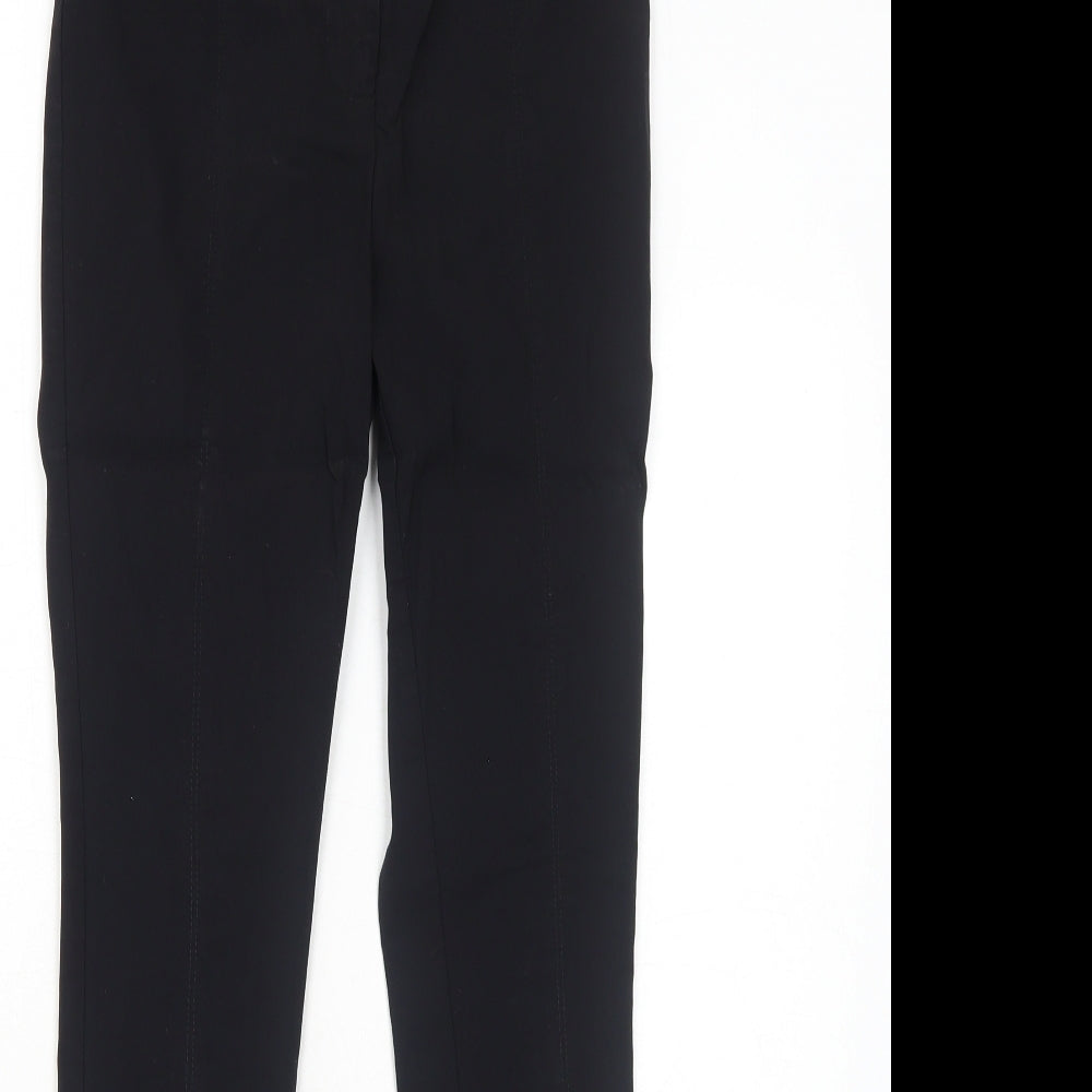 New Look Womens Black Viscose Trousers Size 8 Regular Zip