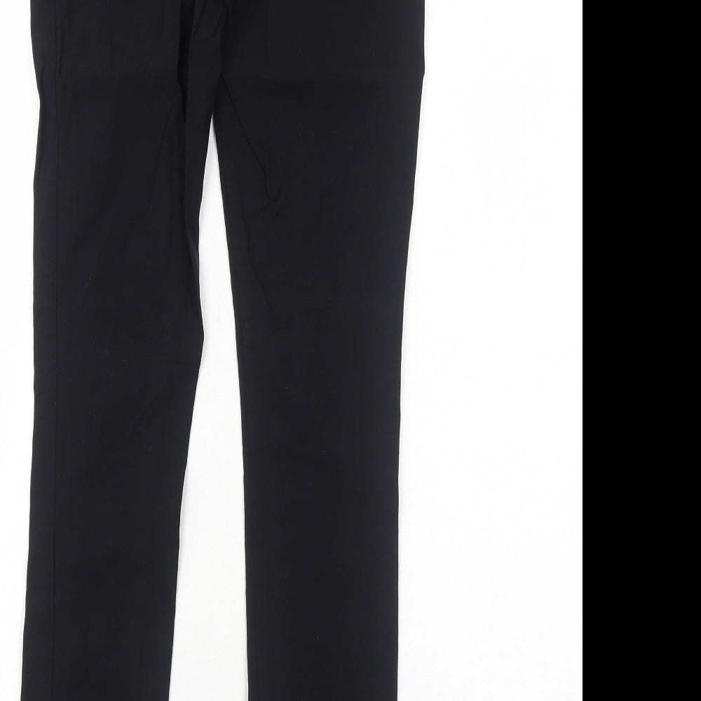 New Look Womens Black Viscose Trousers Size 8 Regular Zip