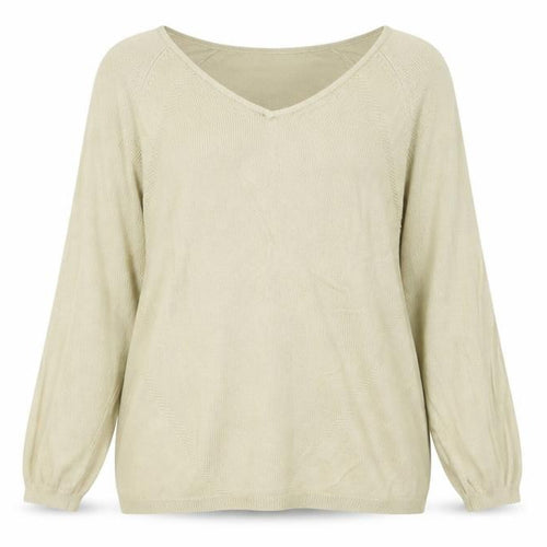 Cable & Gauge Womens Beige V-Neck Cotton Pullover Jumper Size XL