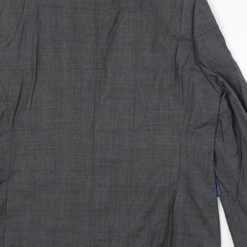 Chester Mens Grey Plaid Wool Jacket Suit Jacket Size 44 Regular
