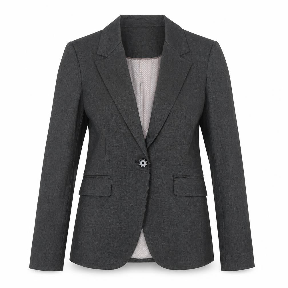 Front view of Zara women’s grey polyester jacket suit jacket, size S
