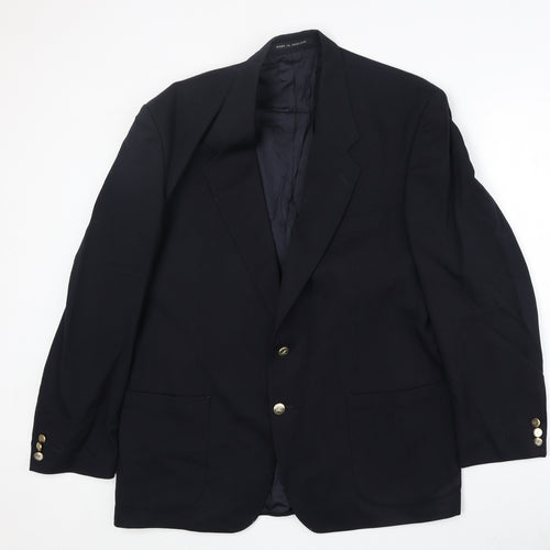 The Label Mens Blue Wool Jacket Blazer Size 44 Regular