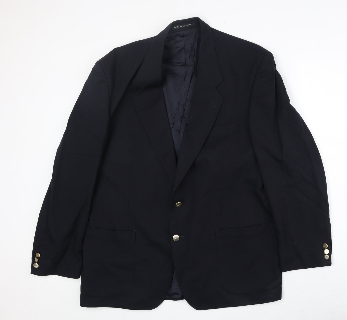 The Label Mens Blue Wool Jacket Blazer Size 44 Regular