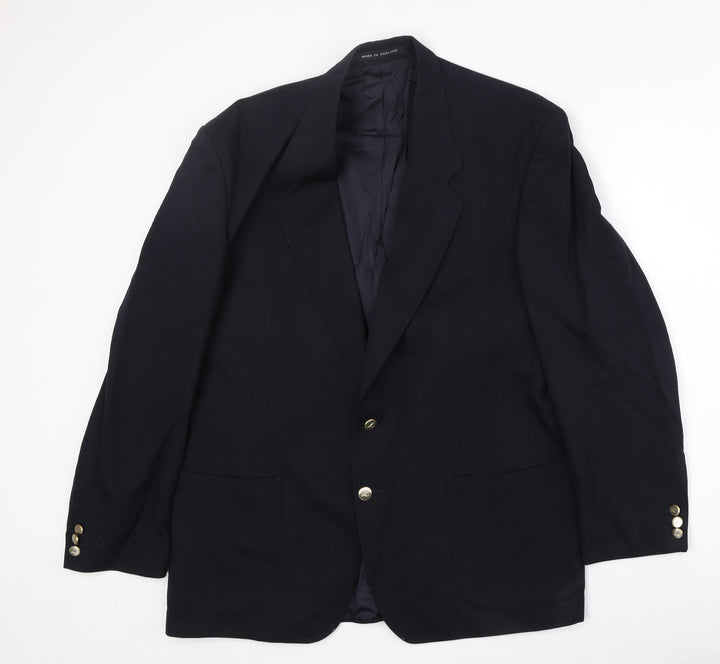 The Label Mens Blue Wool Jacket Blazer Size 44 Regular