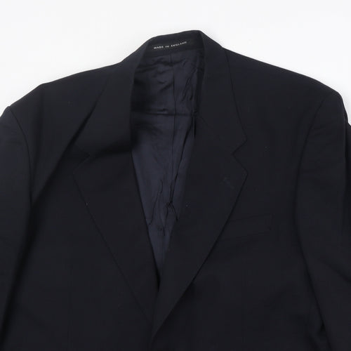 The Label Mens Blue Wool Jacket Blazer Size 44 Regular