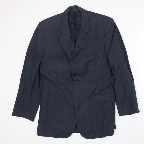 Roderick Charles Mens Blue Wool Jacket Suit Jacket Size 40 Regular