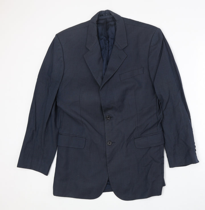 Roderick Charles Mens Blue Wool Jacket Suit Jacket Size 40 Regular
