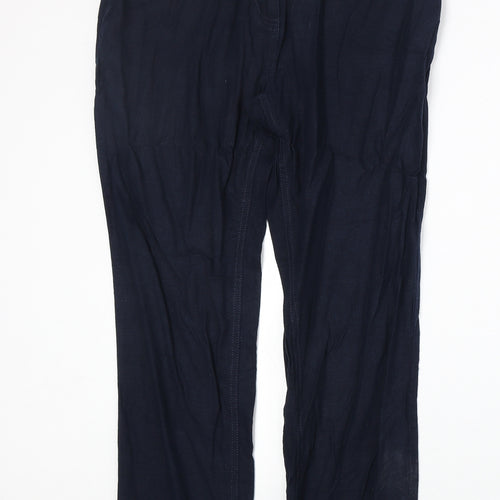 NEXT Womens Blue Polyester Trousers Size 34 in Regular Zip