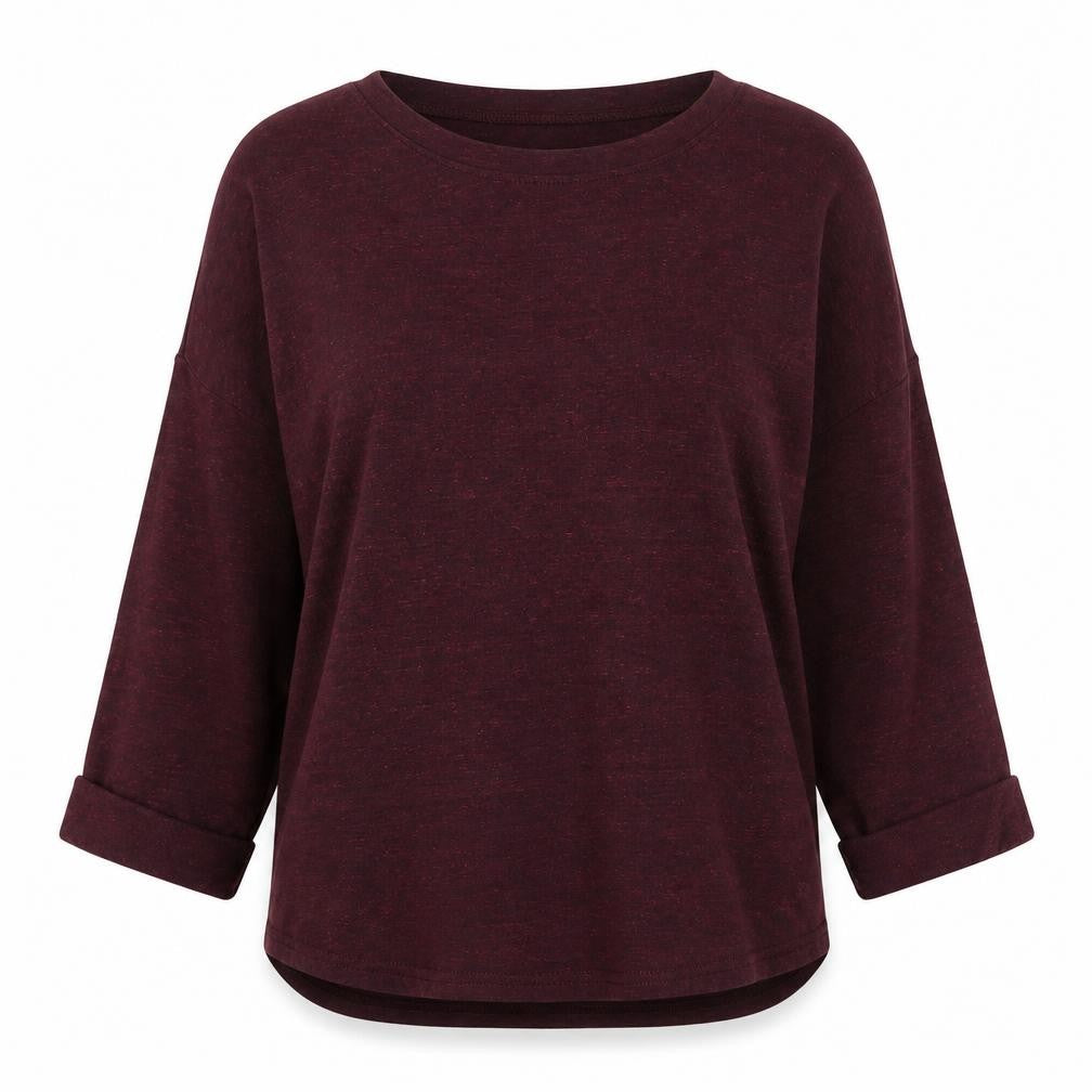 Front view of H&M women’s red cotton pullover sweatshirt, size S, pullover